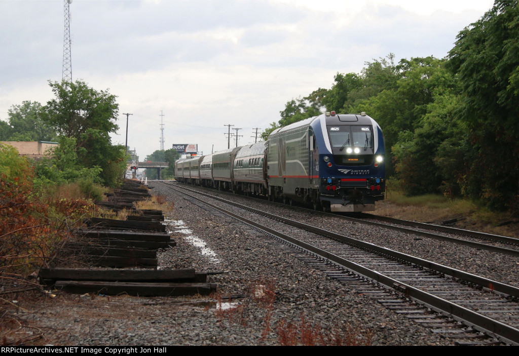 After completing its station stop, the Blue Water resumes its trip west